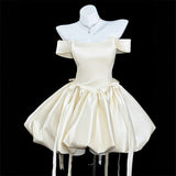 Champagne-Colored Shoulder Birthday Dress Dress Female Art Exam Presided Vocal Princess Dress Thousands Of Gold Style Temperament High Sense HZ0517