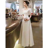 White Evening Dress Can Usually Wear A Date Registration French Dress Dress Card Light Engagement Small Dress HZ0517