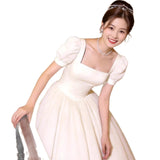 White Light Wedding Dress Senior Sense 2026 New Host Evening Dress Dress Dress Fairy Student Art Exam Performance Suit HZ0517