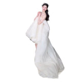 White Breasted Morning Robe Female Bride High Sense Of Small French Style Small Wedding Dress Registration Dress Dress HZ0517