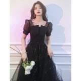 Banquet Small Evening Dress Dress Female Black Temperament 2026 New Fashion Dress Birthday Banquet Fashion Dress HZ0517