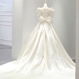 The Main Dress Of The Vertiny Dress 2026 New Bride Spring New Long-Sleeved French Court Wind Tail Wedding Dress HZ0517