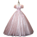 Banquet Evening Dress 2026 New Pink Heavy Industry Ponn Yarn Party Performance Shirt HZ0517