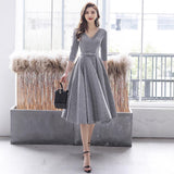 Silver Gray Evening Dress Women 2026 New Banquet Performance Temperament Long Birthday Dress Can Usually Be Worn HZ0517