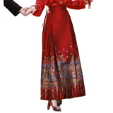 Wine Red Horse Face Skirt 2026 New Bridal Chinese Wedding Dress Engagement Skirt Daily Can Wear The National Style Horse Face Skirt HZ0517