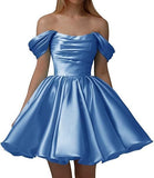 New Word Shoulder Ball Evening Dress 2026 Summer Short Foldless Shoulder-Free Party Adult Dress HZ0517
