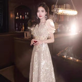 French Evening Dress 2026 New Fashion Temperament Elegant Host Banquet Dresse Dress Dress HZ0517