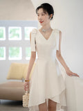 Evening Dress Female Banquet Temperament Light Luxury Small French Host Before The Short And Long Summer Daily Small Dress HZ0517