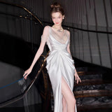 French-Style Seduced Dress Bridal Simple Niche High-End Pearl Slings Go Out With A Yarn-Back Fishtail Dress Dress HZ0517
