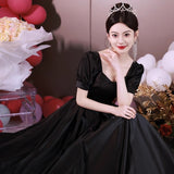 French Black Dingy Bheben Wind At The Runaway Princess Evening Dress Light Luxury Birthday Annual Meeting Presided Over The Graduation Dress HZ0517