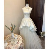 French Light Wedding Dress 2026 New Bridal Thighs Twilight Yarn Dress HZ0517