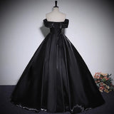 Black Word Shoulder Evening Dress Banquet Princess Peng Peng Peng Dress Exam Light Niche Vocal Art Examination Evening Dress HZ0517