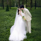 2026 New Sling Belt Light Wedding Dress Princess Ponpong Skirt French Trip Mori Yarn Dress Light Wedding Dress HZ0517