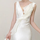 Light Wedding Dress 2026 New French Bride Welcome With A Doodle Fishtail White Super Xiansen Line Of Engagement Dress Go Out Yarn HZ0517
