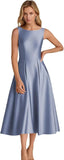 2026 New Solid Evening Dress U-Shaped Collar-Dew-Backed Senscreen Casual Dress HZ0517