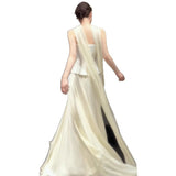 French Braided Bridal Engagement Dress 2026 New Sleeveless Linen Style Simple Densate Dress Travel Shot Wedding Dress HZ0517