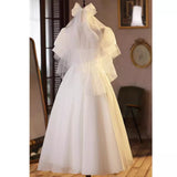 2026 Spring New Retro Travel Photo Wedding Dress Hepburn Hong Kong Style Simple Fashion White Yarn HZ0517