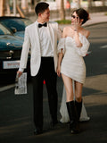 Certificate Registration Light Wedding Dress 2026 New Word Shoulder Short Small Man Morning Robe Travel Small White Dress HZ0517