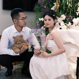A Toasting Dress Bride Engagement Wearing A Wedding Dress Light Luxury Small High-End White Light Wedding Dress With Thoracic Dress HZ0517