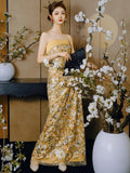 New Chinese Style Morning Robe Female Senior Sense Bride Wedding Toasting Engagement Evening Dress Dress Light Luxury Niche High-End HZ0517