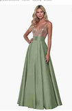 Women's Lien Rose Gold Evening Dresses Ball Dresses V-Necked Backs Of The Leadsmaid's Dresses Dinner Party Evening Dresses HZ0517