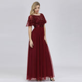 Dress 2026 Quality Elastic Waist Splicing Round Collar Party Big A Swing Mesh Yarn Evening Dress HZ0517