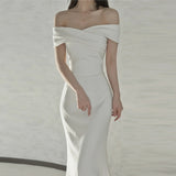 Scenic Light Wedding Dress 2026 New Bridal French Small Tail Shoulder Fishtail Dress Linen Welcome HZ0517