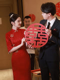Bride Toast Suit 2026 New New Chinese Style Wine Red Dress Red Dress To The Engagement Cheongsam Toast HZ0517