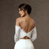 Light Wedding Dress Shoulder 2026 New Temperament Lace Go Out To Welcome The White Shaft Engagement Dress HZ0517