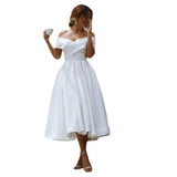 Wish2026 New Stantish Light Wedding Dress Elegant Simple Shoulder Dress HZ0517