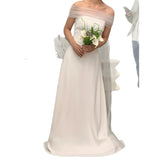 Light Wedding Dress White Shoulder 2026 New Bride Wedding Morning Robe Trip To Register For The Evening Dress Dress Dress HZ0517