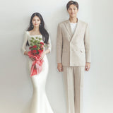 Fishtail Wedding Dress 2026 New Bride's Denstalt Simple Retro Travel Shot Super Fairy Body Korean Tail Light Yarn HZ0517