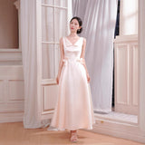 French White V Collar Sleeveless Light Wedding Dress Simple Sen Temperament Tidive Engagement Certificate Small Dress Can Wear Small White Dress Every Day HZ0517
