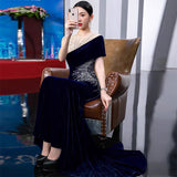 Banquet Host Body Dressing Evening Dress 2026 New Heavy Industry Trend Show Large Fish Tail Performance Dress HZ0517