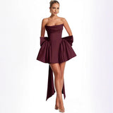 Solid Color Thromboise Light Wedding Small Small Small Party Birthday Repair Sexy Small Dress HZ0517