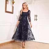 Simple Evening Dress 2026 New Broken Flower Long Net Collar Party Dress Dress HZ0517