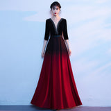 Black And Red Gradient Choir Performance Costume Temperament High Sense Of Senior Sense Of Seniors Presiding Performance Dress 2026 New Evening Dress HZ0517