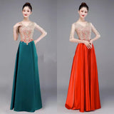 Color-Changing Big Choir Dress Red Song Competition Performance Dress Dress Shiny Chorus Atmospheric Evening Dress HZ0517