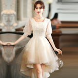 Banquet Evening Dress 2026 New Champagne Color Before The Long High-End Performance Show Fair Year Small Dress Dress HZ0517