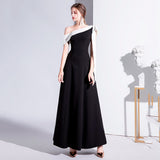 Black Evening Dress Women 2026 New Single-Shoulder Temperament Banquet Dress Shown Skinny Daily Dress HZ0517