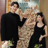 French Light Wedding Dress Black Sling Simple Small Individual Dress Adult Party Can Wear Evening Dress HZ0517