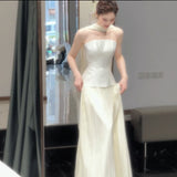 Bride Morning Robe Dress Women 2026 Spring New Breast-Wearing Small Temperament Banquet Travel Wedding Dress HZ0517