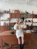 French White Fascing Short Light Wedding Dress 2026 New Party Sexy Morning Robe Wedding Certificate Small Dress HZ0517
