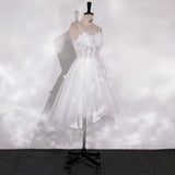 Front Short And Rear Long French Lace Sling 2026 New Bridal Travel Photo Wedding White Birthday Party Dress HZ0517