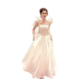 Fairy French Fascery Evening Dress With Dress Female Student Art Show Host Adult Ceremony Sexy Thin HZ0517