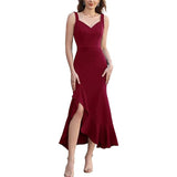 2026 New Lotus Side Party V Collar Long Dress Dress Dress Dress Dress Woman HZ0517
