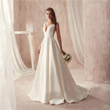 Sing Noodle Wedding Dress 2026 Spring New Bride Wedding Thin Simple Court Retro Tail Light Wedding Dress HZ0517