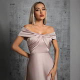 One-Word Shoulder Banquet Evening Dress 2026 New Fashion Temperament Elegant Dress Fashion Dress HZ0517
