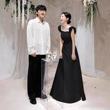 Sen Is Sweet Square Collared Wedding Dress Simple Engagement Dress Welcome Lawn Wedding Dress Master Wedding Certificate Small White Dress HZ0517
