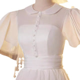 2026 Spring New Retro Travel Photo Wedding Dress Hepburn Hong Kong Style Simple Fashion White Yarn HZ0517